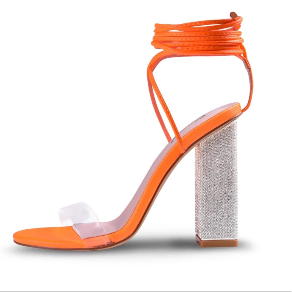 🍊 Orange Crystal Heels 🍊
